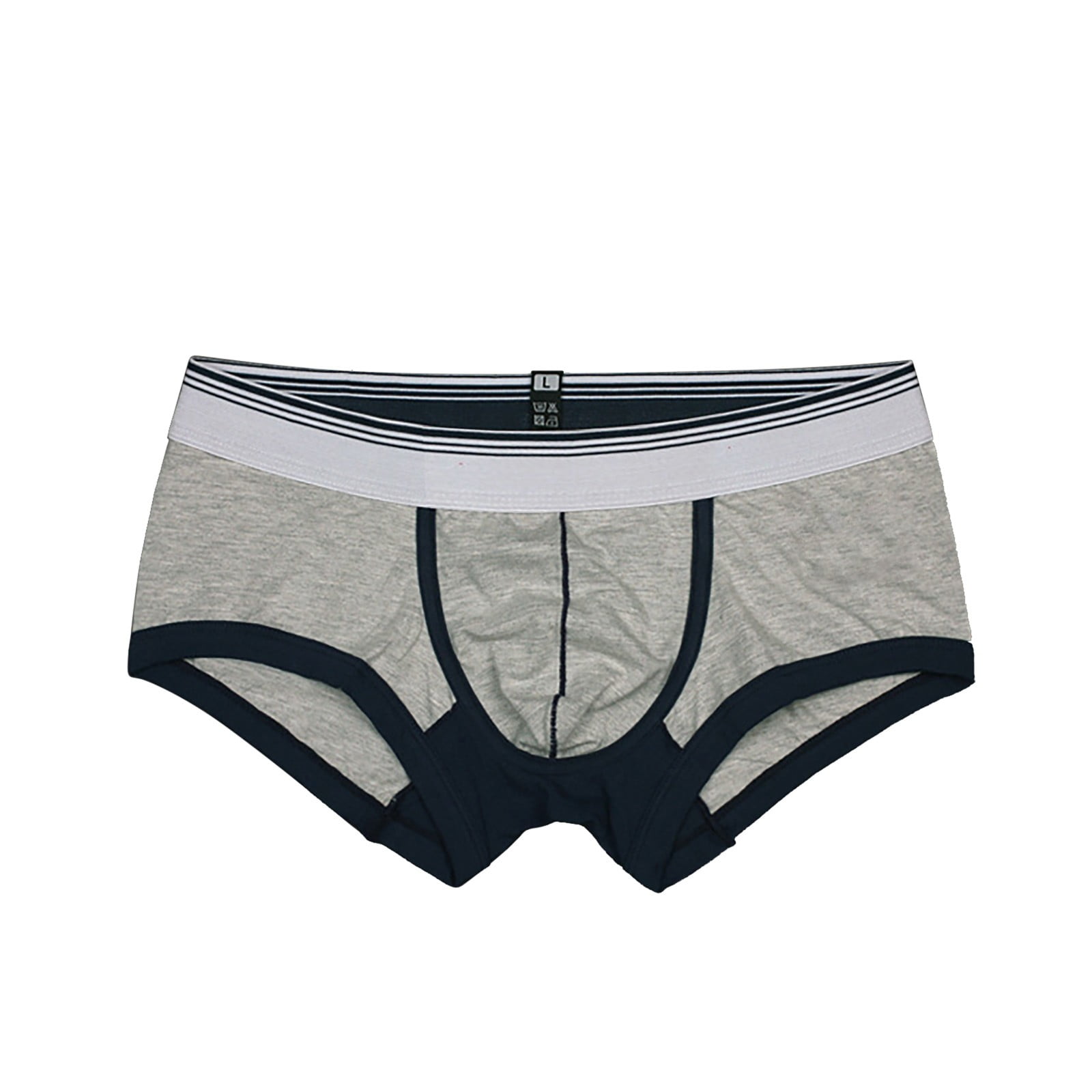 Men Underwear Fashion Knickers Printed Boxer Briefs for Men Grey M