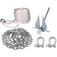 thumbnail image 2 of MarineNow Fluke Anchor Kit – Hot-Dip Galvanized Anchor with Chain, 98 ft Marine Rope & Shackles | Choose 5 lb (10–18 ft Boats), 8.5 lb (15–24 ft), or 13 lb (20–32 ft), 2 of 9