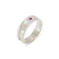 thumbnail image 1 of LBG British Made 10k White Gold Natural Ruby Mens Band Ring - 25 size options - Size 11.5, 1 of 6