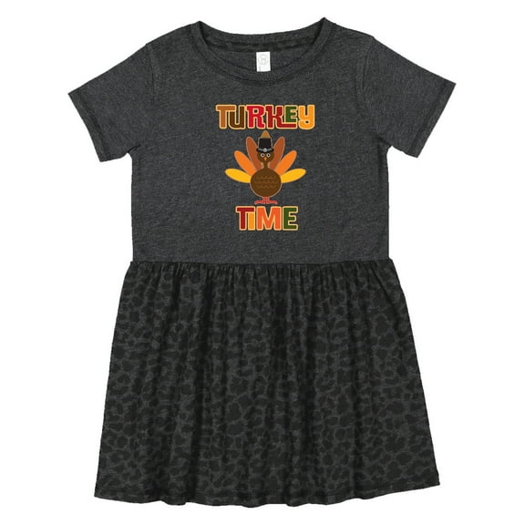 Inktastic Thanksgiving Turkey Time Girls Toddler Dress