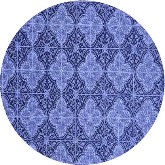 Ahgly Company Machine Washable Indoor Square Transitional Sky Blue Area Rugs, 3' Square