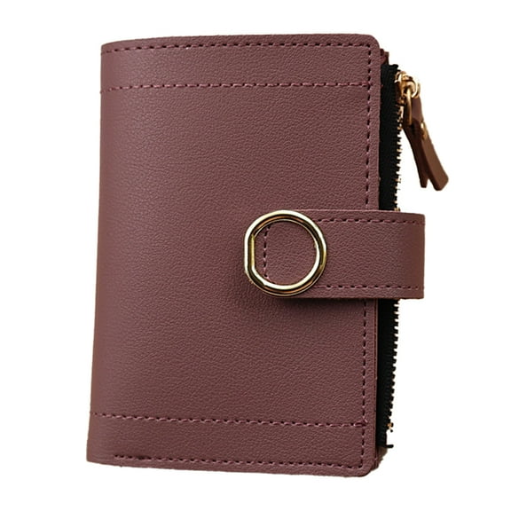 Women Wallet RFID Blocking Bifold Genuine Leather Purse with Zipper Coin Pocket ID Window