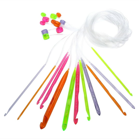 GOOHOCHY  12 Sizes Jumbo Crochet Hook Sweater Needle Set Metric Hooks with Cable