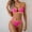 Hot Pink, variant on Jjayotai Women's Two Piece Striped Bikini Sets, High Waisted Adjustable Straps Swimsuits Blue S