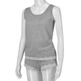 thumbnail image 4 of Sngxgn Women's Button Front Ribbed Knit Tank Top and Shorts Pajama Set Sleepwear Lounge Sets(Grey,XL), 4 of 7