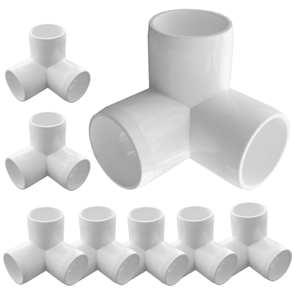 Paquete de 8 accesorios de PVC de 1-1/4, codos de 3 vías para muebles de alta resistencia, grado SCH40, codo de 3 vías de PVC, tees de salida lateral, codo de esquina de 90 grados para conexiones de t