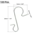 thumbnail image 2 of Uxcell Christmas Ornament Hooks S Shaped Hangers 0.6 x 1.2 Inch Silver Finish, 120 Counts, 2 of 5
