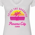 thumbnail image 4 of Inktastic Summer Enjoy the Sunshine Panama City Florida in Pink Women's V-Neck T-Shirt, 4 of 5