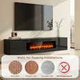 thumbnail image 2 of Flictozena 70" Floating TV Stand with 36" Electric Fireplace, Wall Mounted Entertainment Center for TVs Up to 80", TV Floating Cabinet for Living Room, Black, 2 of 8