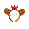 thumbnail image 3 of Soft Tiger Ears Headbands Plush Animal Hair Hoop for Washing Face Fluffy Cartoon Crown Headwear Theme Party Costume Red tiger figurine, 3 of 4