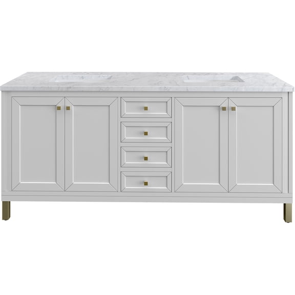 James Martin Vanities 503-V72-GW-3CAR Chicago 72" Free Standing Double Basin Vanity Set -