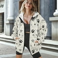 thumbnail image 3 of SCRAWLGOD Paws Ink Spots Beige Loose Fit Full Zipper Hoodies for Women Casual Comfy Sweatshirt Drop Shoulder Comfortable Long Sleeve Clothes Fall Winter Trendy Outfits, L, 3 of 7