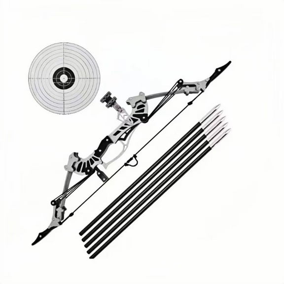 16.5 Inch Mini Compound Bow Set Left And Right Handed Hunting Archery Holiday Gift, 8 Arrows, Designed For Practicing Archery And Hunting (16.5 Inch)