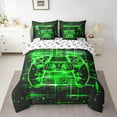 thumbnail image 3 of Homewish Chic Game Console Twin Bedding Sets 7-Piece, Black Green Cartoon Bedding Comforter Set, Teens Kids Boys Child Reversible Sheet Sets, Lightweight Room Decor, 3 of 8