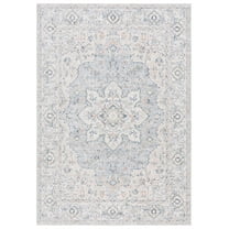 SAFAVIEH Hunter Iacopo Abstract Polyester Area Rug, Ivory Grey/Dark Grey/Beige, 5'3" x 7'6"