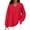 501_Red, variant on Women's Hoodless Sweatshirt Oversized Sweatshirt For Women V Neck Fleece Long Sleeve Pullover Casual Cute Sweatshirt 2025 Fall Clothes, Women's Hoodless Sweatshirt M