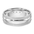 thumbnail image 5 of 14K White Gold Ring Band Men's Milgrain Diamond Lab Grown Round, Size 8, 5 of 7