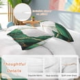 thumbnail image 3 of Green White Marble Bedding 3 Piece Duvet Cover Set Full Size, Nature Marble Crack Yellow Lines Art Soft Microfiber Comforter Cover with Zipper Closure & Pillowcases, FadeResistant Quilt Cover, 3 of 9
