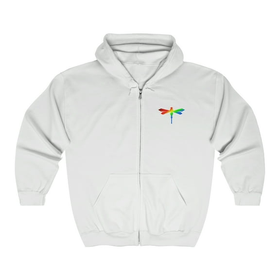 Rainbow Dragonfly Full Zip Hooded Sweatshirt