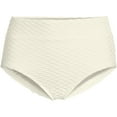 thumbnail image 3 of Lands' End Women's Texture High Waisted Bikini Swim Bottoms, 3 of 6