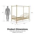 DHP Canopy Metal Bed, Twin, Gold