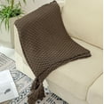 thumbnail image 4 of InsCrzy Soft Queen Size Blanket All Season Warm 51" x 59" Sofa Blanket Wind Fringe Blanket Knitted Blanket Office Conditioning Nap Blanket Wool Cover Blanket Sofa Blanket, 4 of 6