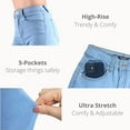 thumbnail image 4 of Red Fox Women & Junior Blue High Waist Skinny Jeans Super Stretch Denim Comfort with 5 Pockets, 4 of 7