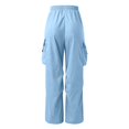 thumbnail image 6 of Men's Baggy Cargo Pants Loose Fit Drawstring Parachute Pants Mens Summer Pants Sky Blue S, 6 of 6