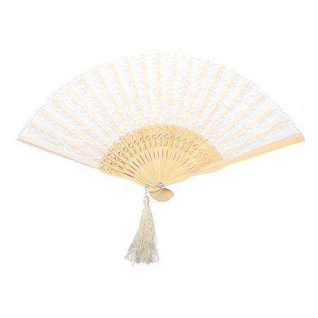 

Vintage Hand Fan Wood Lace Hand Fan Wood Hand Fan Fan Summer Solid Party Wedding Hand Fan Wedding Fan White