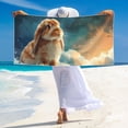 thumbnail image 5 of Sikiie Starry Sky Cloud Cute Rabbit Beach Towel for Women Men, Pool Bath Beach Camping Beach Towel Adult Blanket for Travel Swim 27.5"x 55", 5 of 6