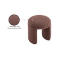 thumbnail image 2 of Meridian Furniture Bowen Brown Faux Shearling Teddy Fabric Ottoman/Stool, 2 of 5