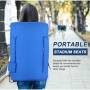 Wide Stadium Seat for Bleachers Reclining Stadium Chair w/Blue Cushion