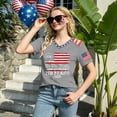 thumbnail image 5 of Fabrcox 1776-2026 250 Anniversary USA T Shirt Flag Print V Neck T Shirts for Women Short Sleeve Celebration Patriotic Freedom Women 4th of July Shirt Gray XL, 5 of 6