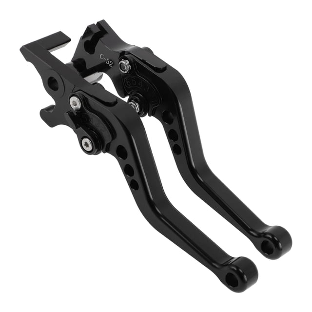 Palancas de freno y embrague cortas únicas para Yamaha YZF R25 2014-2025, ajustables en 6 posiciones, palanca de freno de motocicleta de aleación de aluminio sólida negra, 1 par