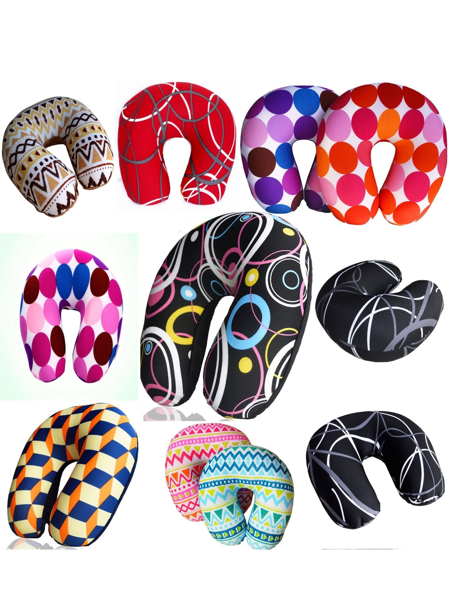 Bookishbunny Ultralight Micro Beads U Shaped Neck Pillow Travel Head Cervical Support Cushion Red Black - image 5 of 5