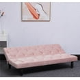 66" Velvet Futon Sofa Bed,Convertible Sofa Bed with 3 Adjustable