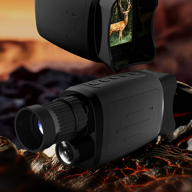 Dispositivo de visión nocturna infrarroja para exteriores de alta definición: con fotos y videos, cámara de caza con telescopio visible en negro, dispositivo de visión nocturna.