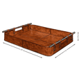 thumbnail image 2 of Safari Leather Tray – Tobacco Buffalo Leather, 19”W x 15”D, Luxurious Decorative Tray, 2 of 7