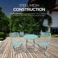 thumbnail image 4 of Four Seasons Courtyard Padova Foldable 3 Piece Bistro Dining Set, Blue, 4 of 6