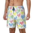 thumbnail image 2 of Gaeub Hand Drawn Colored Hearts Mens Swim Trunks Stretch Beach Shorts Quick Dry for Men Swim Shorts Swimwear with Pockets- 3X-Large, 2 of 9