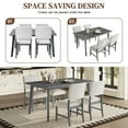 thumbnail image 6 of Harper & Bright Designs Minimalist Dining Room Table Set for 4, 5 Piece Solid Wood Rectangle Dining Set with 4 Upholstered Chairs, Modern Kitchen Furniture for Dining Room, Gray, 6 of 15