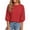 Red 1, variant on Vynhevius Women's 3/4 Puff Sleeve Sweatshirt Crew Neck Solid Casual Pullover Tops