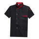 thumbnail image 3 of Chaqueta Unisex para mujer, abrigo transpirable de manga corta, cómoda, ropa para cocinar, Hotel, , L Negro Talla L Negro Soledad Uniforme de cocinero, 3 of 6