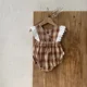 thumbnail image 1 of 0-2Y 2025 Spring Baby Clothes Retro Plaid Jumpsuit Sleeveless Infant Girls Fake 2Pcs Bodysuit  Trendy Toddler Loose One Piece, 1 of 6