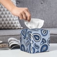 thumbnail image 4 of Kdxio Blue Paisley Pattern Vintage Print Tissue Box Cover,Square Decorative PU Leather Facial Paper Case Organizer Holder Dispenser for Bathroom,Night Stands,Desk,Car 5.2''X5.2''X5.2'', 4 of 6