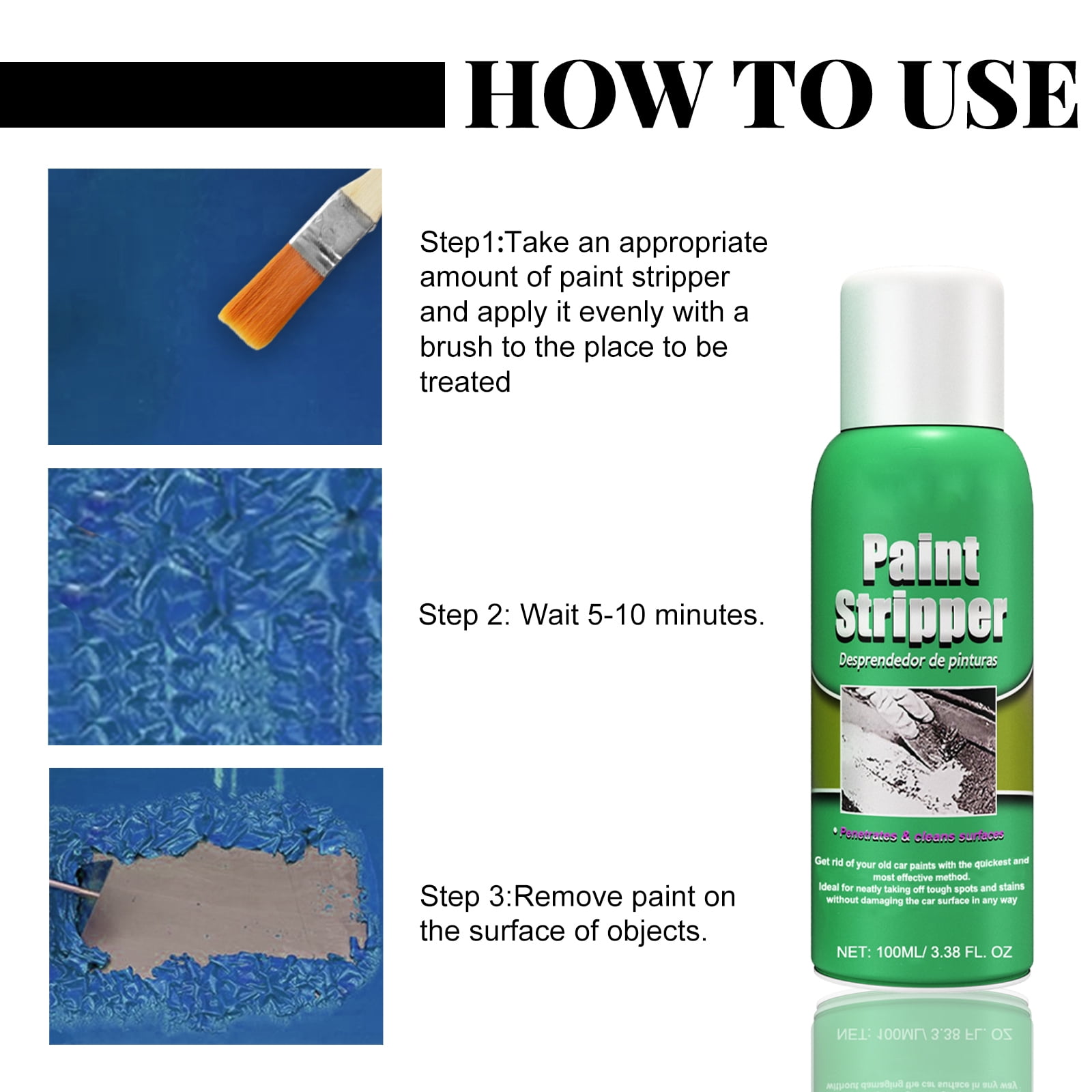 Alvantor Fast Acting Paint Remover Gel for Auto Wheels, 3.38 fl.oz