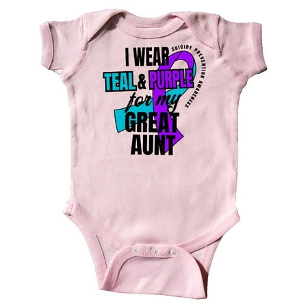 

Inktastic Suicide Prevention I Wear Teal and Purple for My Great Aunt Gift Baby Boy or Baby Girl Bodysuit
