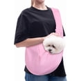 thumbnail image 3 of Pet Sling Carrier, Pet Carrier for Small and Medium Dog up to 15 Lbs, Wrap Carrier Sling Adjustable Strap Zip Pocket, Hands Free Pets Pack for Outdoor Travel Subway - Pink, 3 of 5