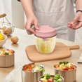 thumbnail image 4 of SAYIHEXIHE Manual Food Chopper Vegetable Cutter Onions Cutter Garlic Dicer Grinder Veggie Chopper with Container 900ML, 4 of 7