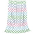 thumbnail image 2 of Zufioo Colorful Checkerboard Fleece Blanket Queen Size,Plush Bed Blanket,Ultra Soft Throw Blanket,Plush Fuzzy Cozy Blanket Perfect for Bed,Couch-80"x60", 2 of 7